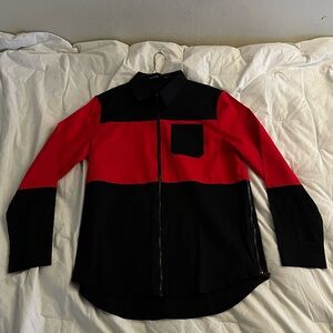 Hudson Jeans Red and Black Casual Button Down Shirt